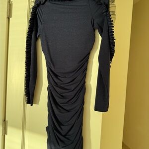 Pinko Shimmering Black Long Sleeve Dress